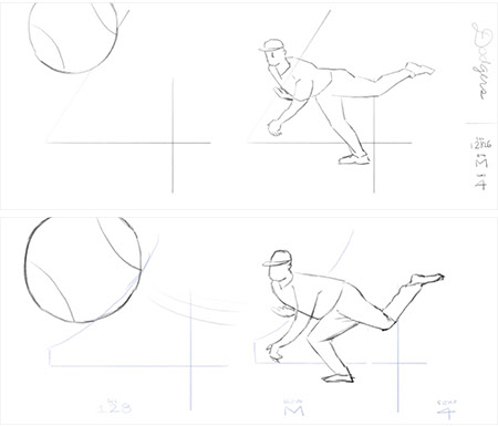 Dodgers: #44 Pitcher Layout Sketch