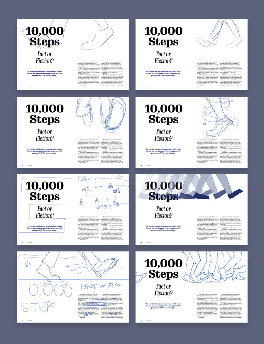 10,000 Steps: Illustration process