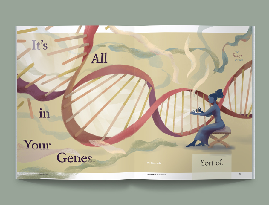 It's All In Your Genes. Sort of. Editorial illustration