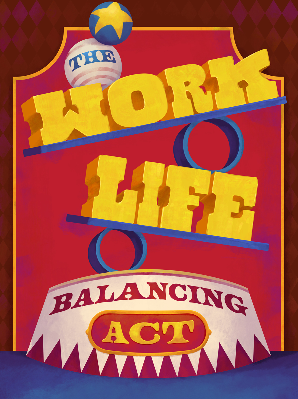 Work-life Balancing Act: Editorial Illustration